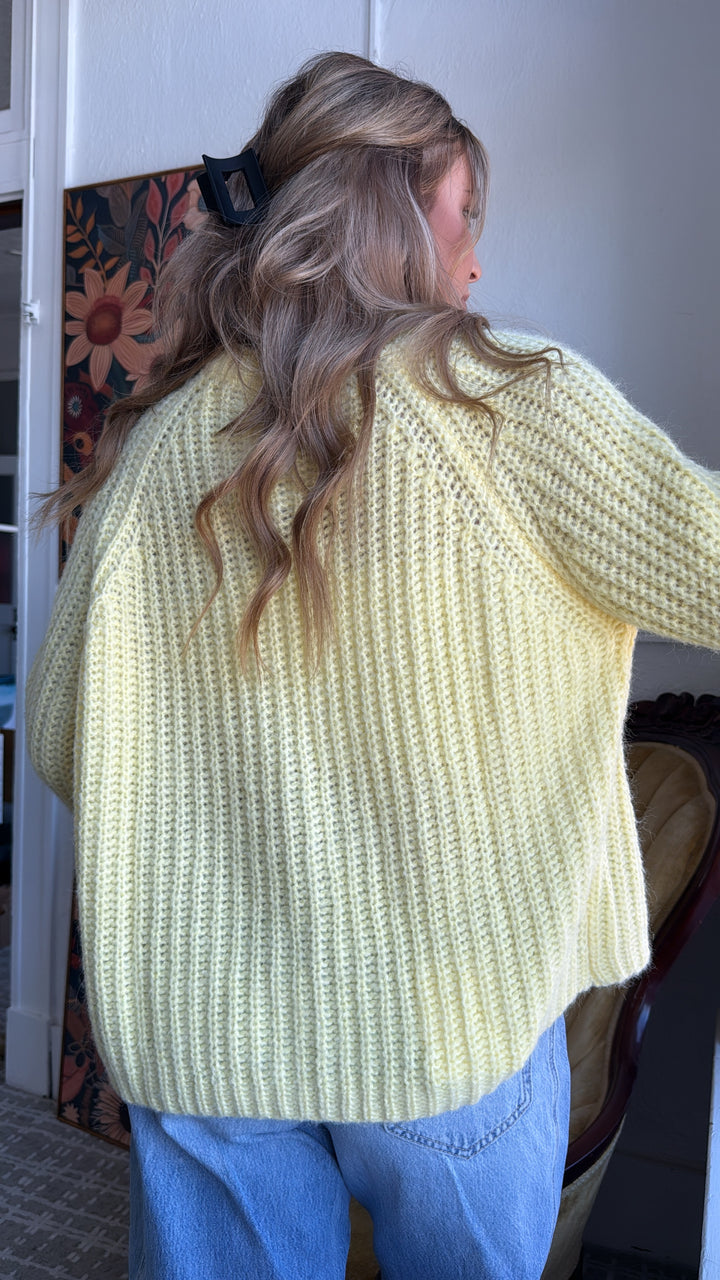 Candle light Cardigan, Lemon