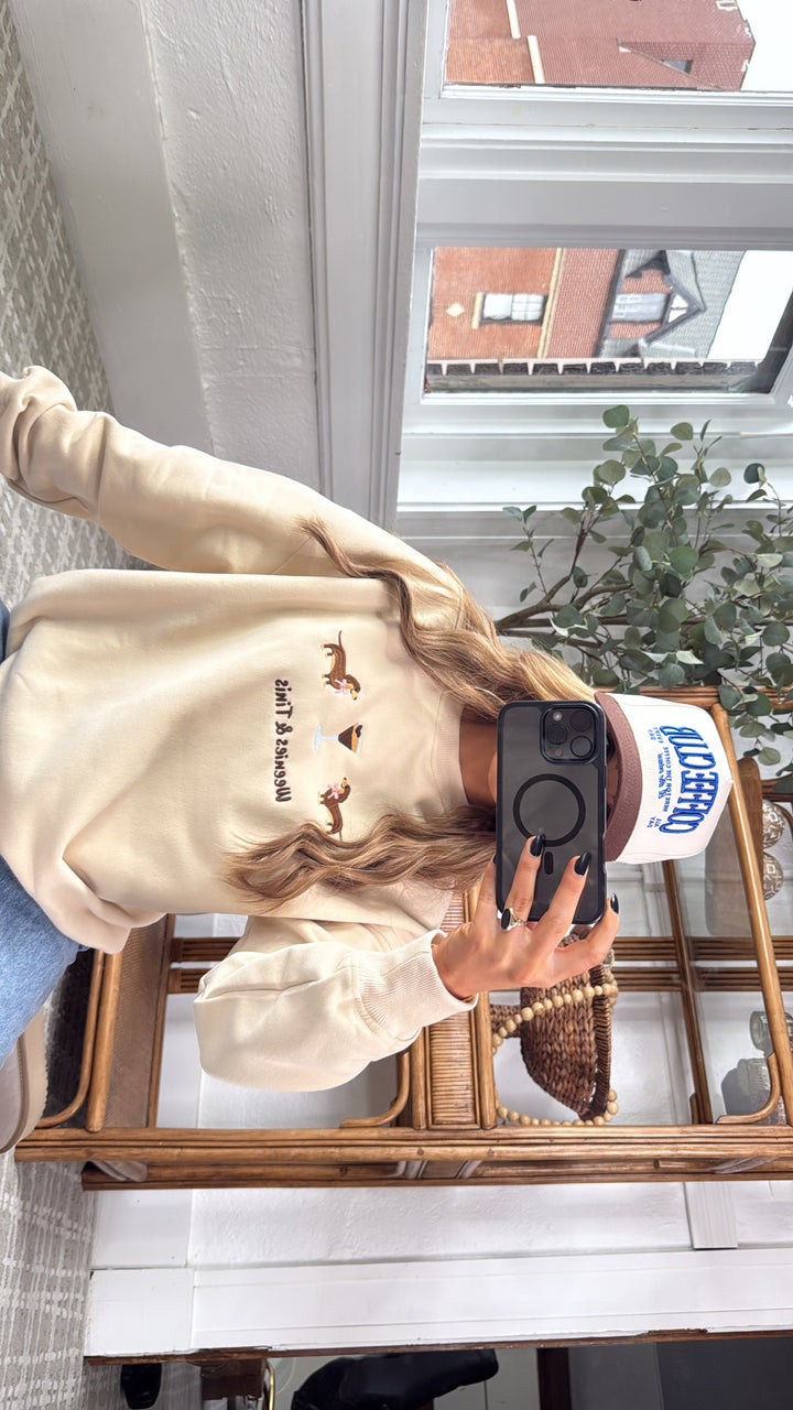 Weenies & Tinis Graphic Crewneck, Taupe