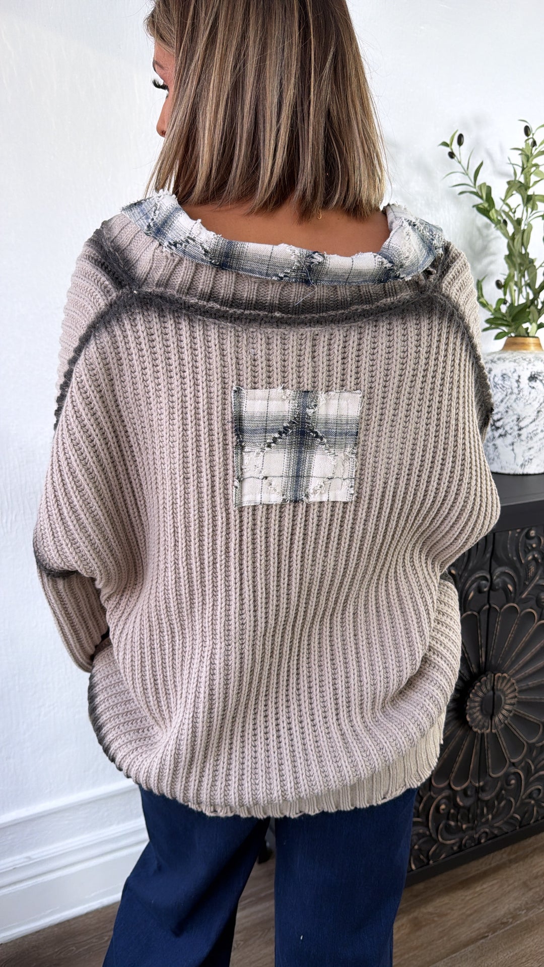 Wool & Woods Knit Cardigan, Taupe