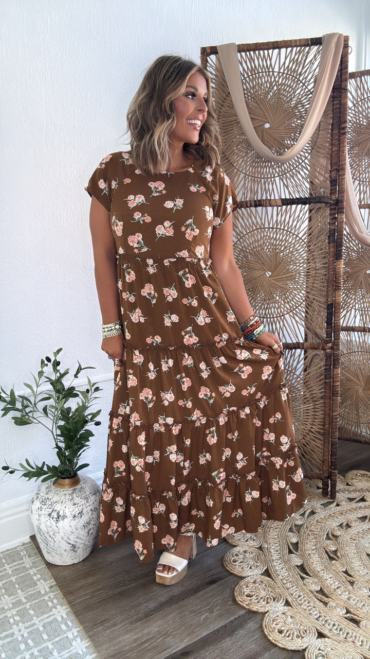 Autumn Ease Maxi Dress, Brown