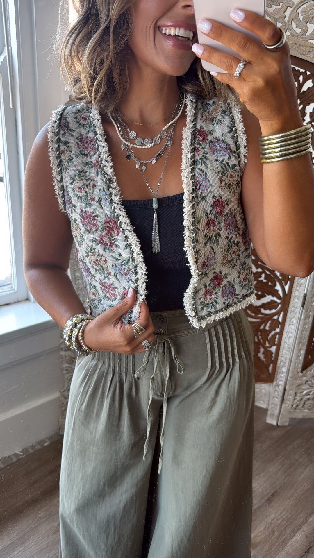 Fading Wildflower Tapestry Vest, Multi