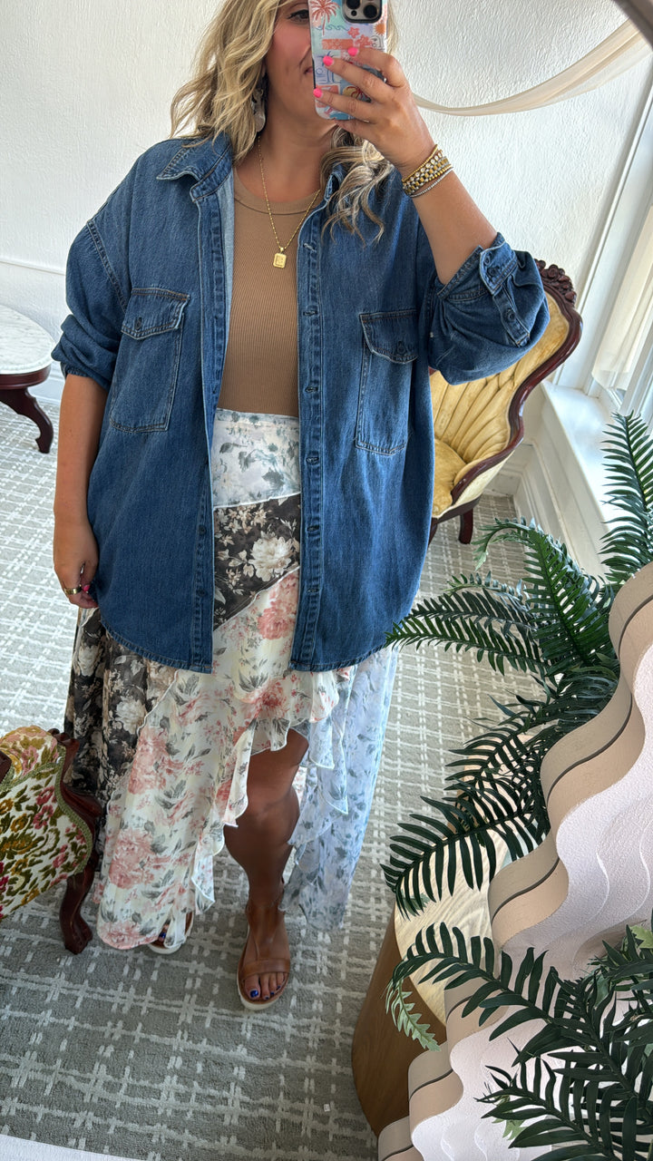 Cowboy Classic Denim Button Up, Risen Dark Wash