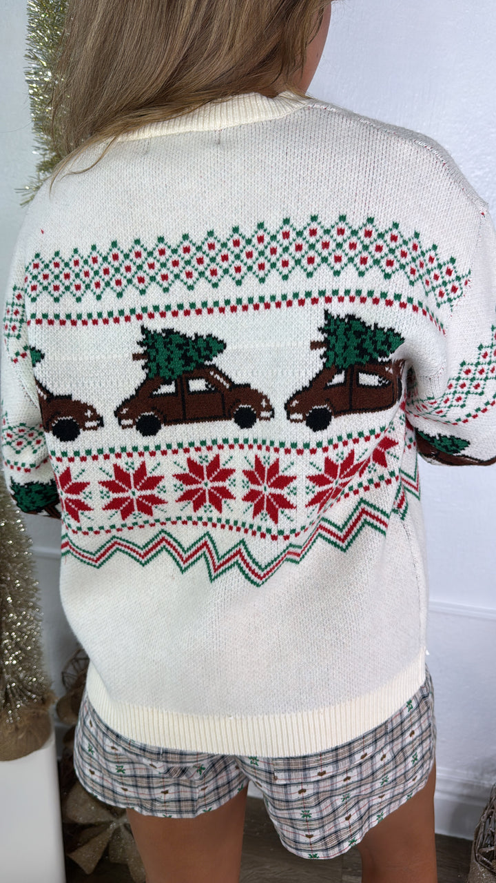 Christmas Tree Farm Sweater, Ivory/Combo