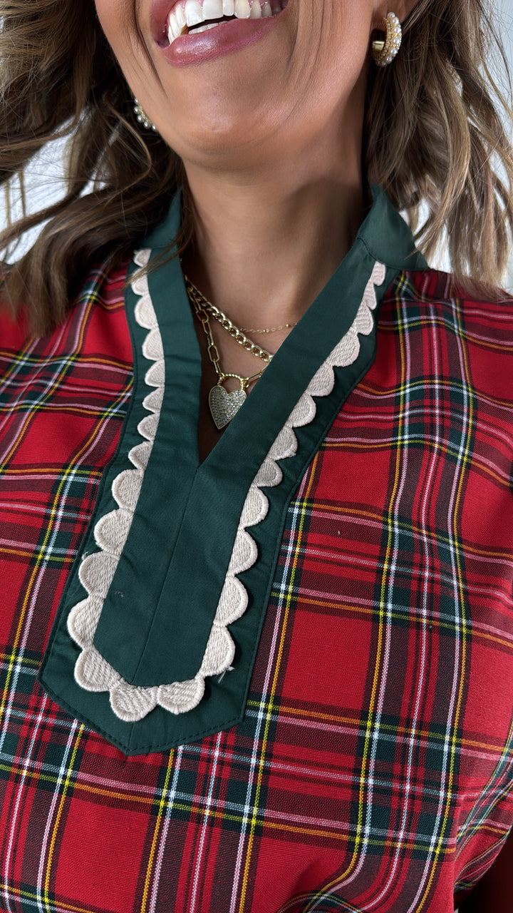 Holly Frost Plaid Top, Red