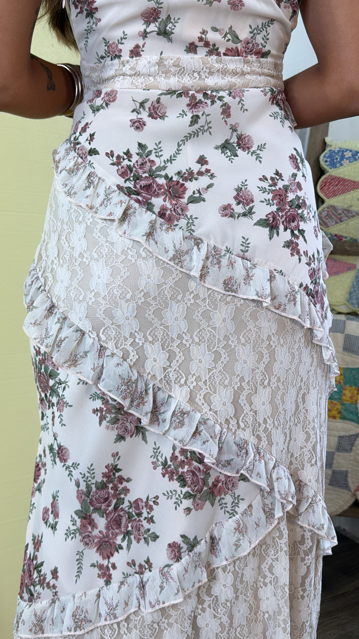 Petal Drift Dress, Blush Multi