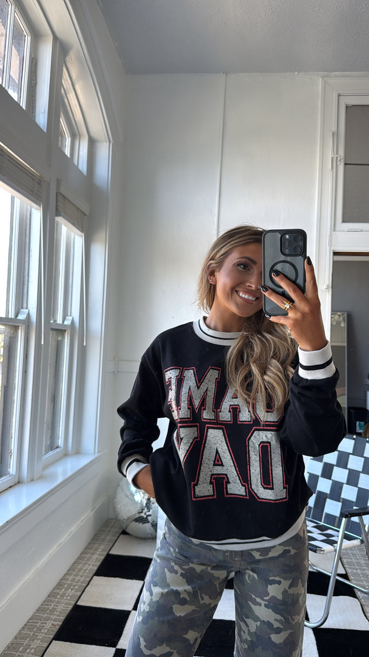 Vintage Gameday Pullover Sweatshirt, Black