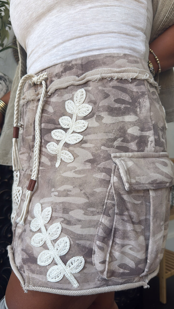 PetalShade Camo Skirt, Tan