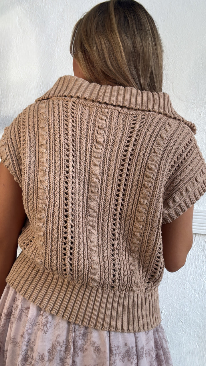 Rustic Prairie Sweater Tank, Taupe
