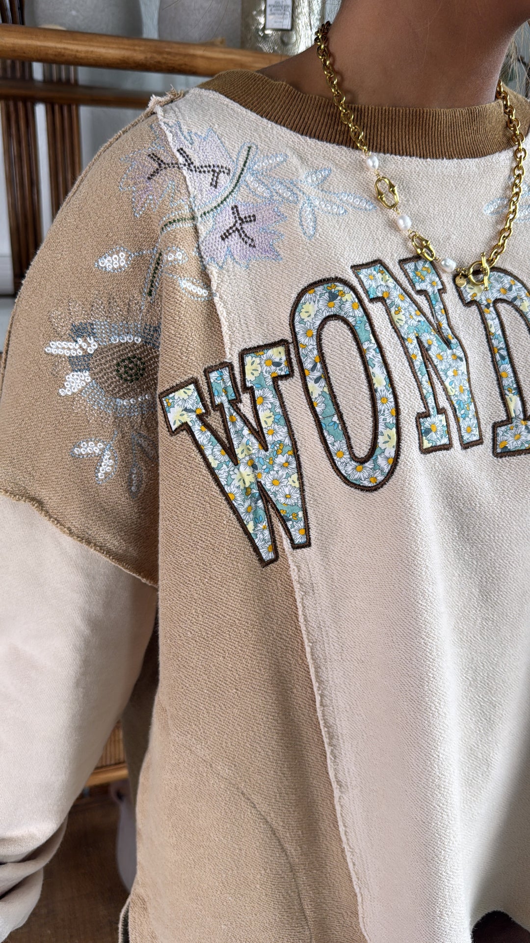 Wonder Graphic Top, Brown multi