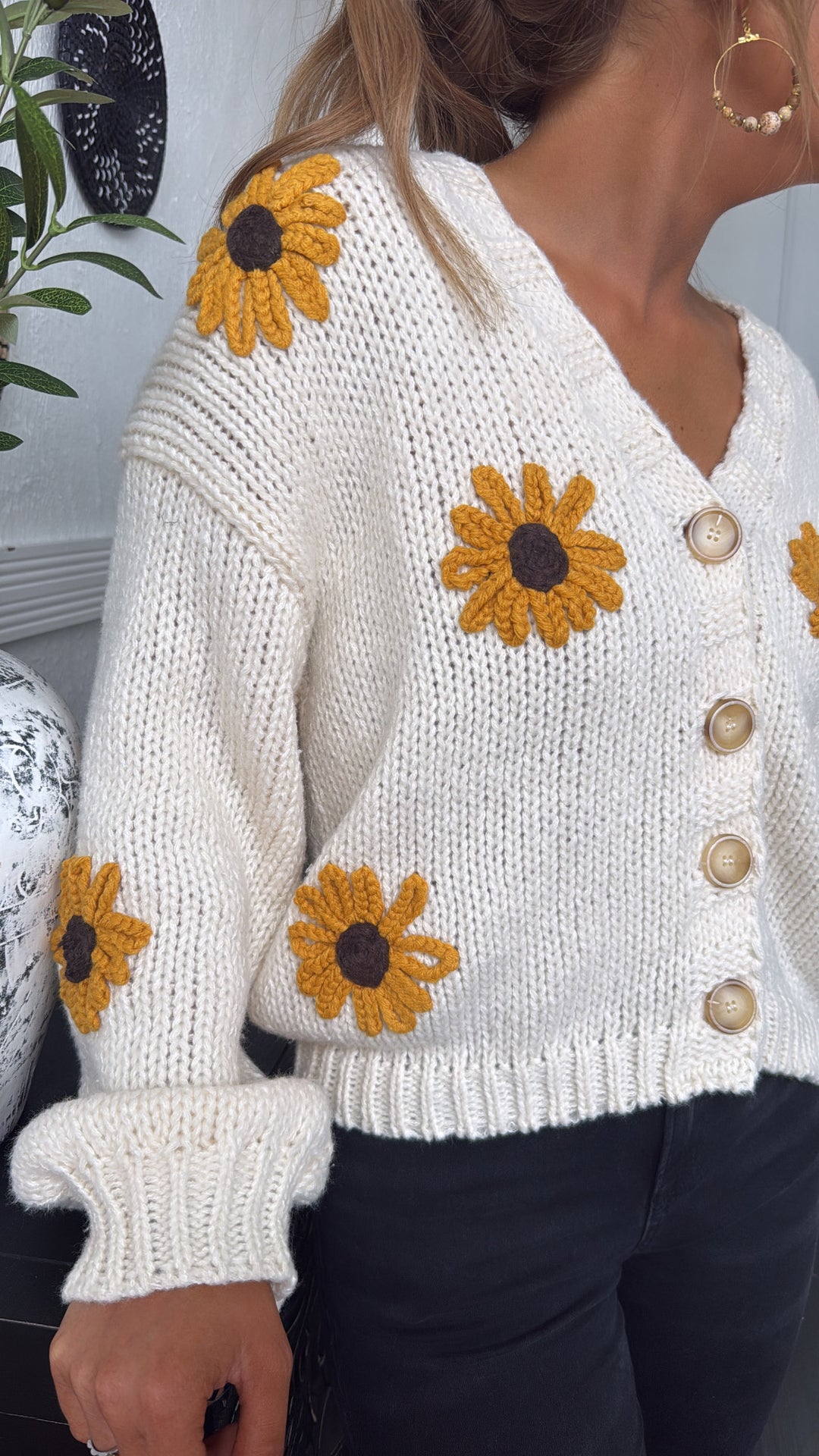 Sunflower Fields Cardigan, Cream