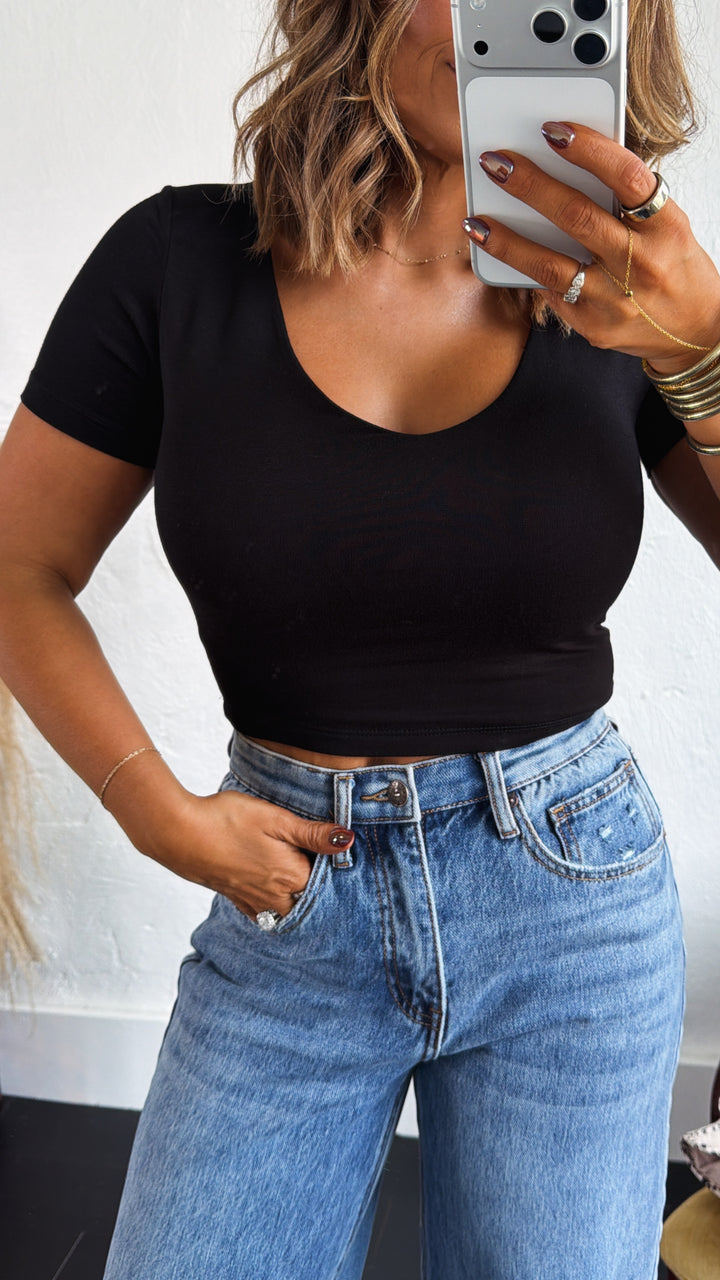 Double Layered Tee, Black