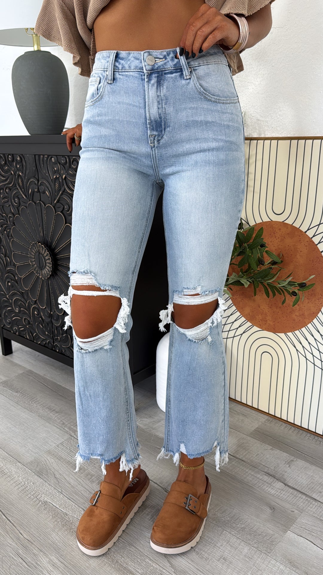 Stevie Straight Leg Jean, Light Wash RISEN