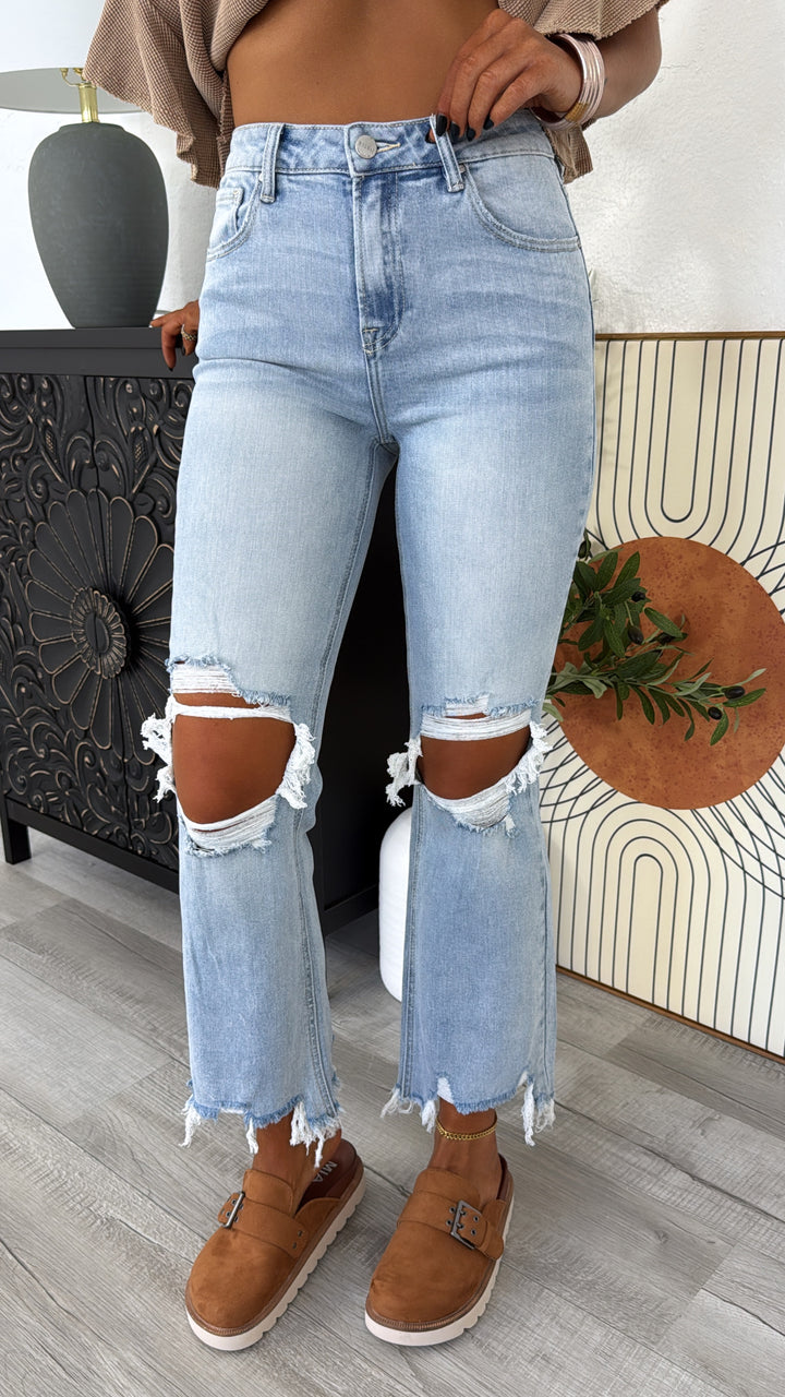 Stevie Straight Leg Jean, Light Wash RISEN