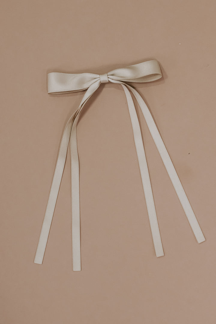 Dainty Bow Clip, Taupe