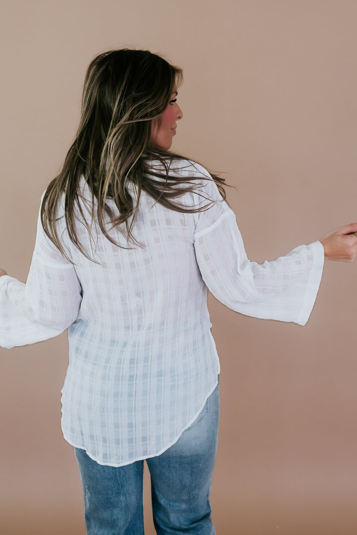 Life's A Breeze Button Up, White