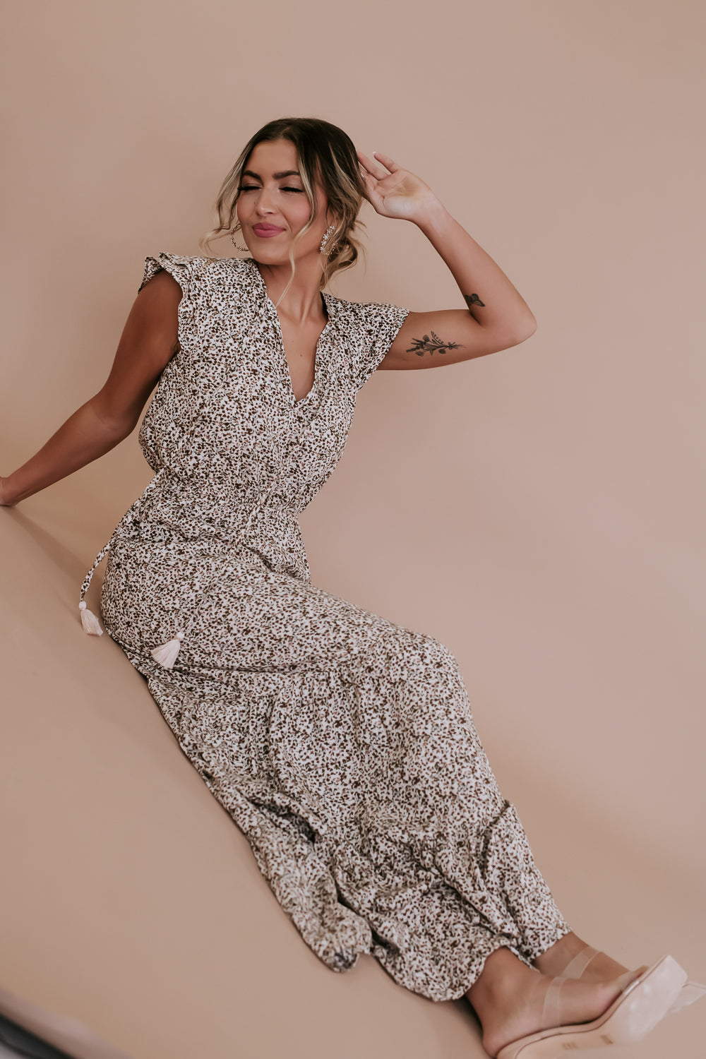 ECB Exclusive: Melody Floral Maxi Dress, Cream ECB Exclusive: Melody Floral Maxi Dress, Cream