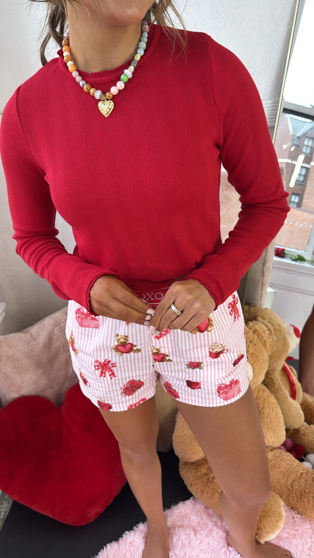 Anora Long Sleeve, Cherry