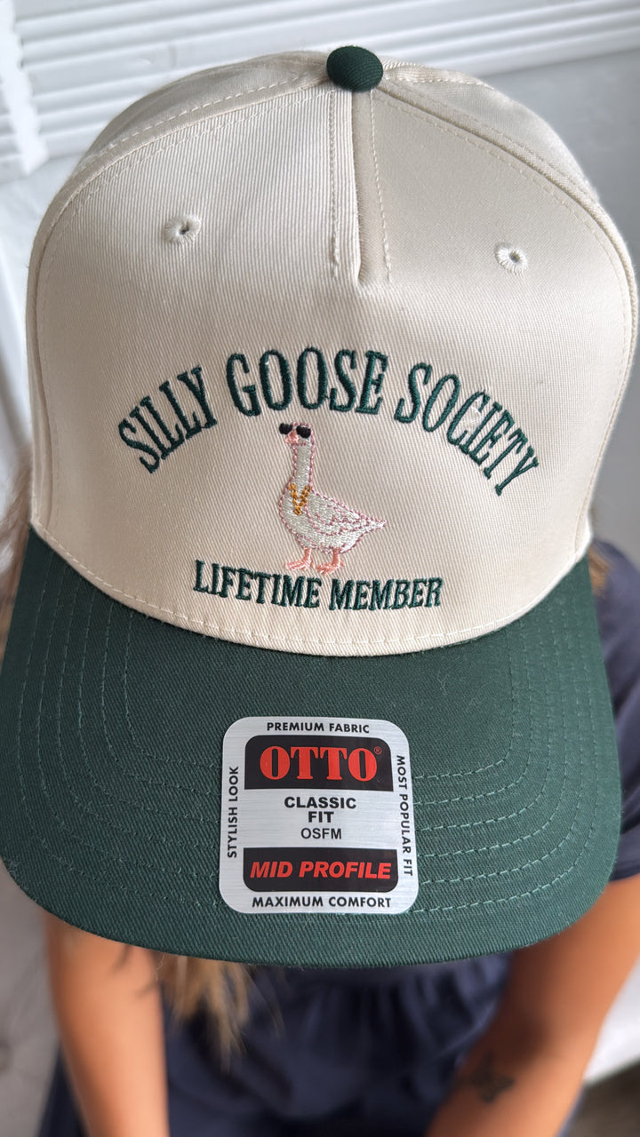 Silly Goose Society Ball Cap, Green/ Natural