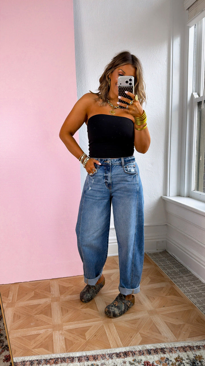 City Sculpt Barrel Jean, Medium