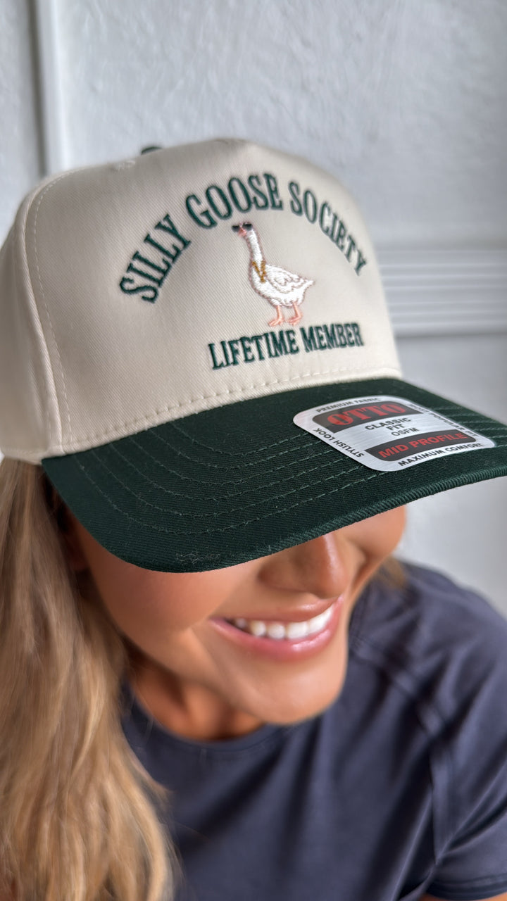Silly Goose Society Ball Cap, Green/ Natural