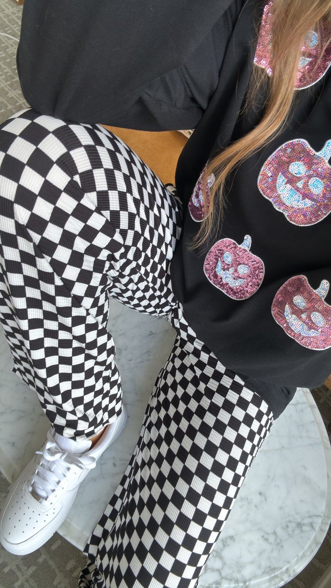 ECB Exclusive : Kickin' It Checkered Pant, White/Black