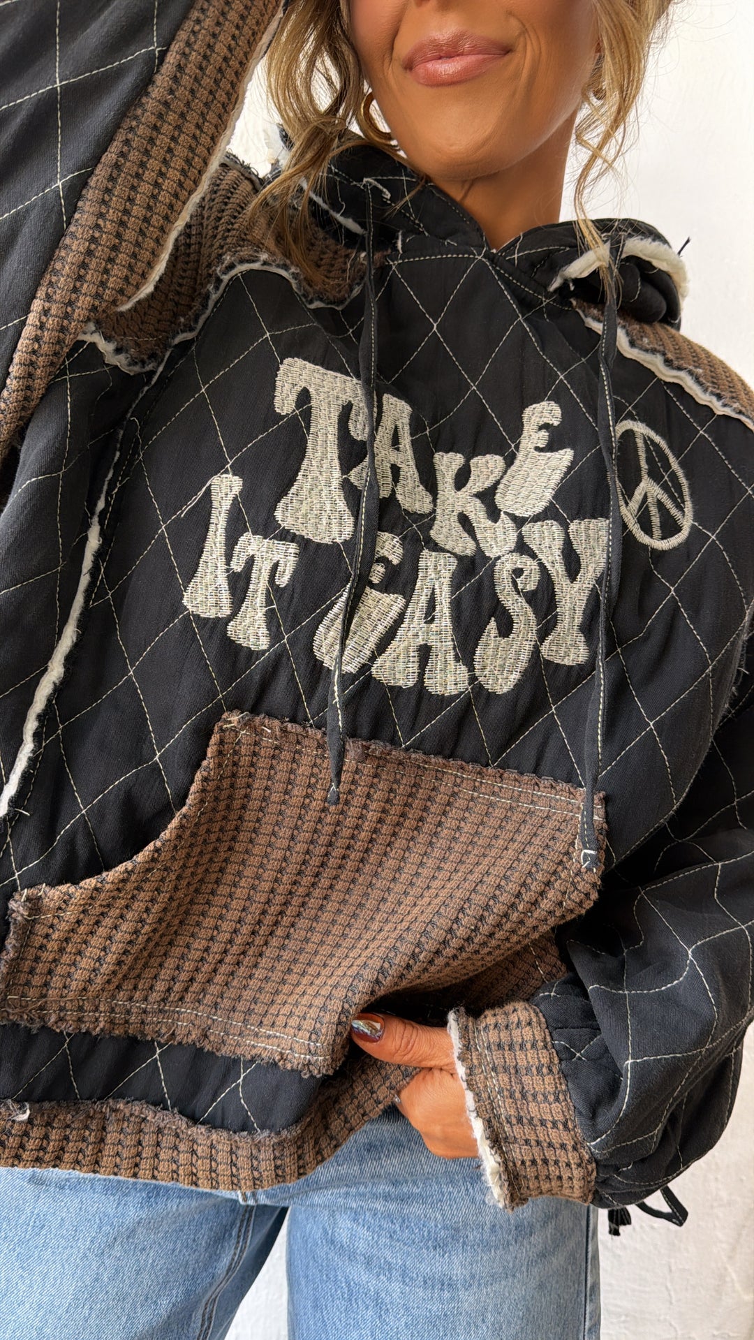 Take It Easy Hoodie, Black Multi