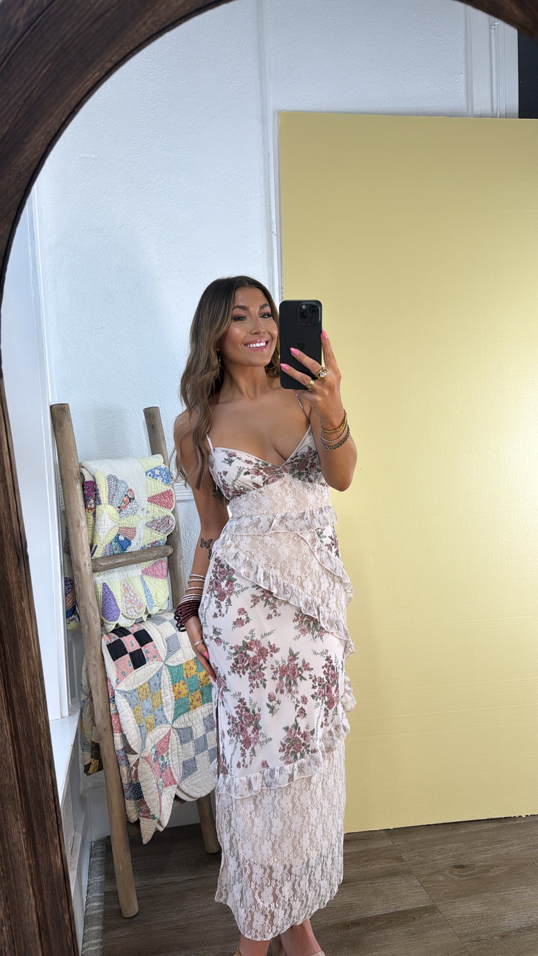 Petal Drift Dress, Blush Multi