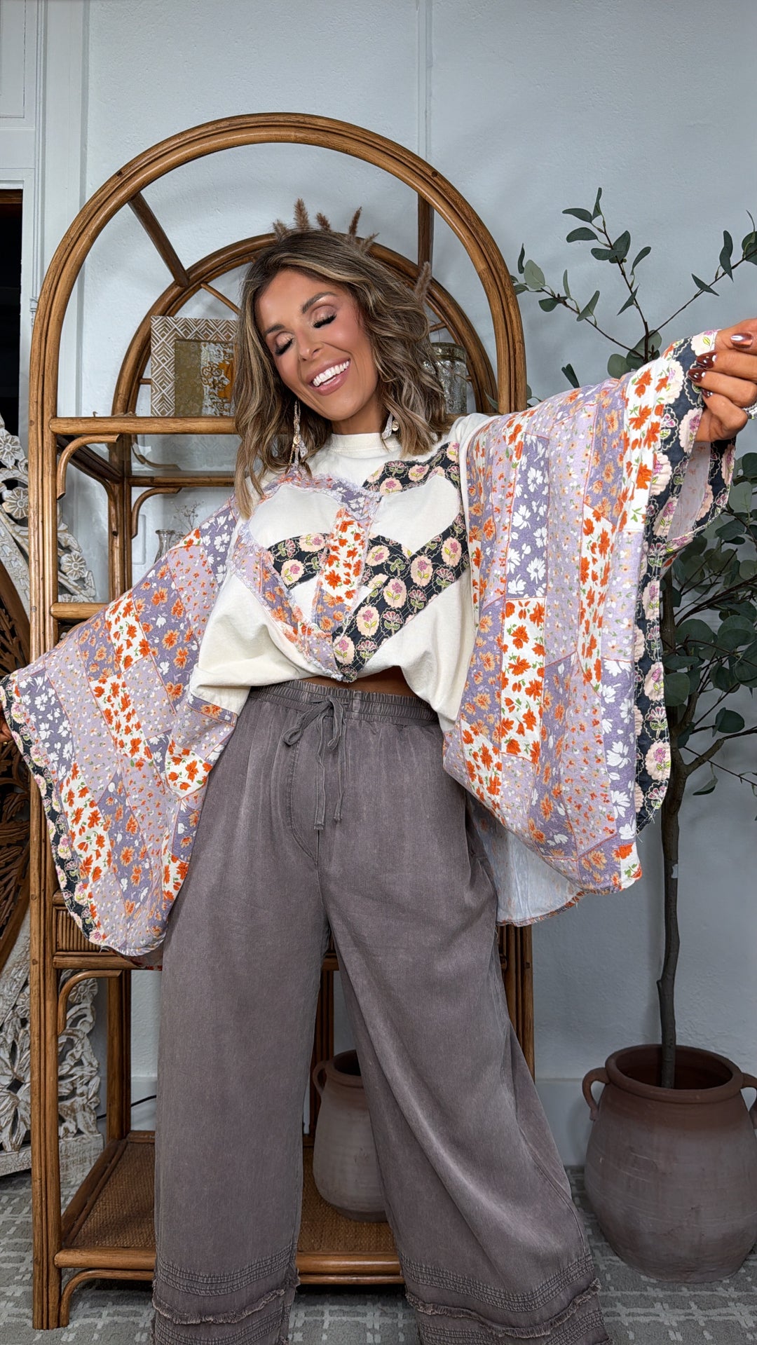 Peace & Love Flower Patch Top, Multi