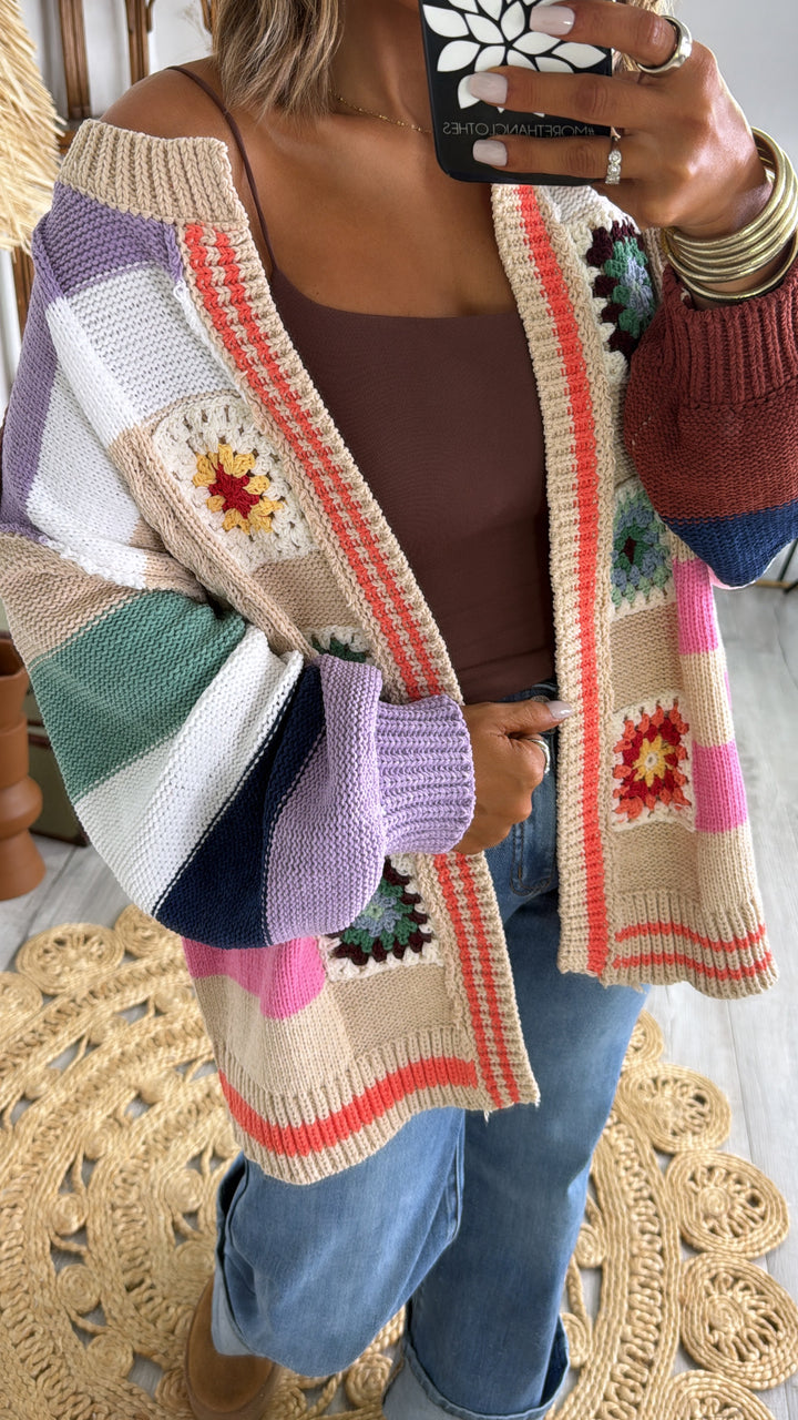 Sophie Color block Cardigan, Multi