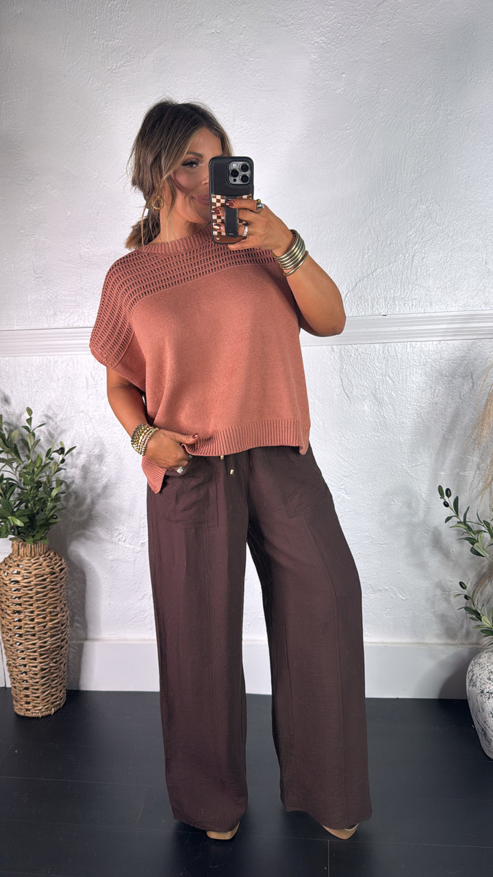 Earth Woven Sweater Tank, Cinnamon