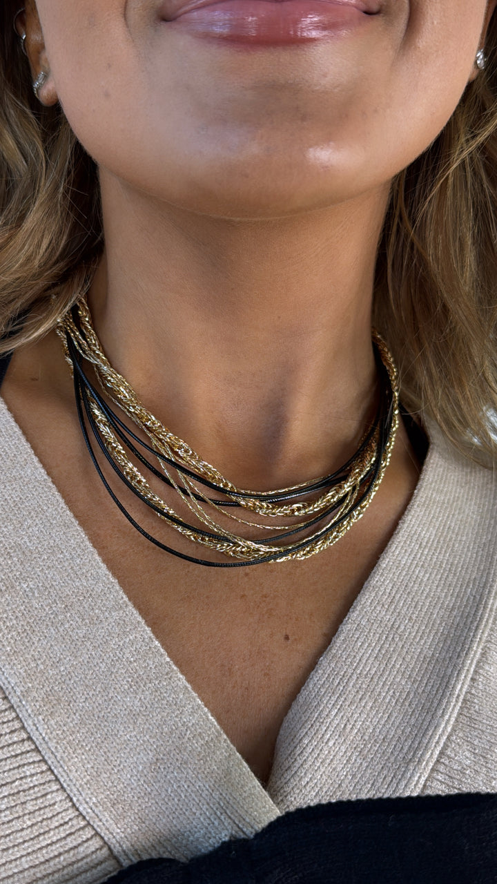 10 Layered Necklace, Black