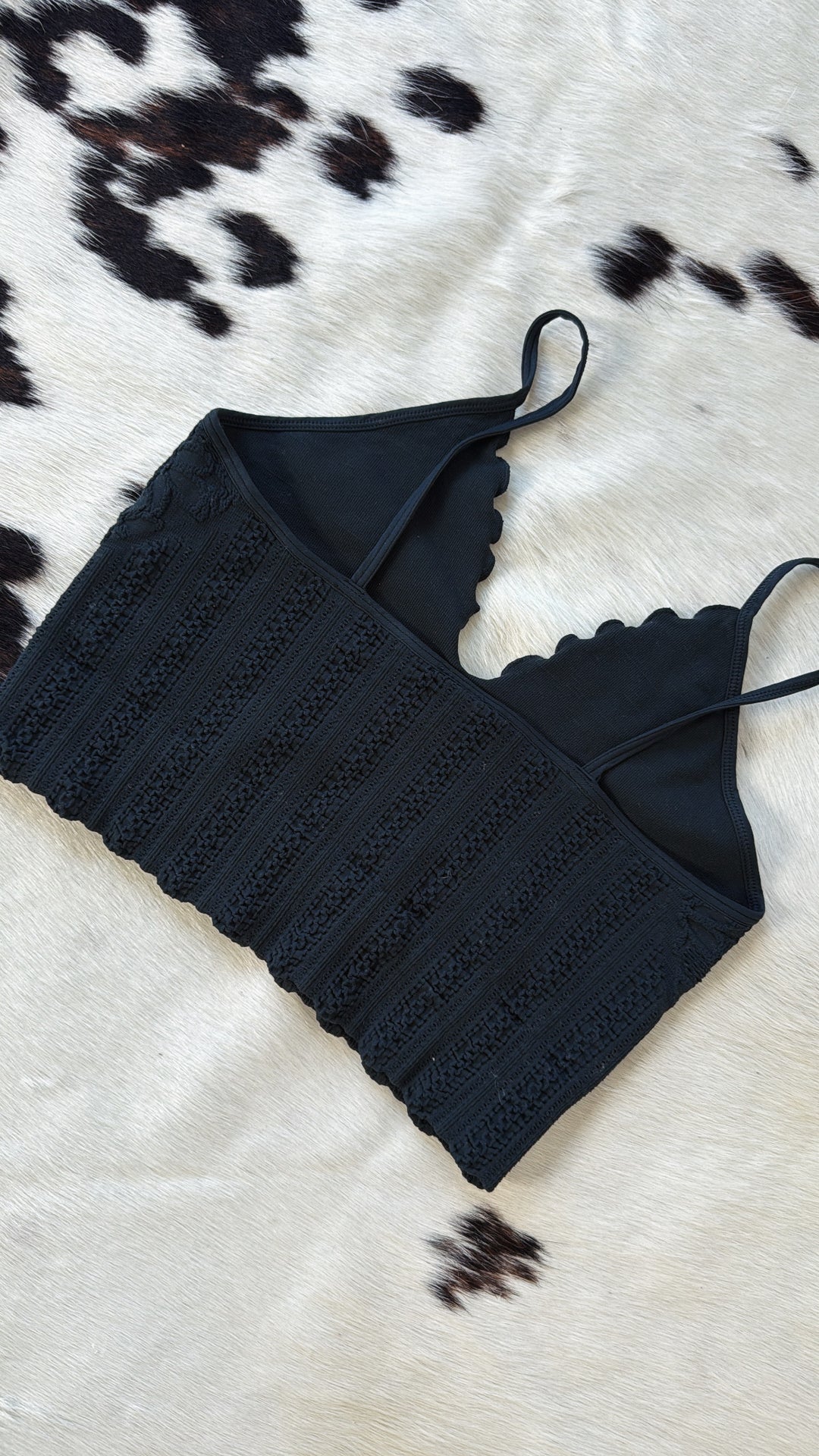 Lace Texture Bralette, Forest Night