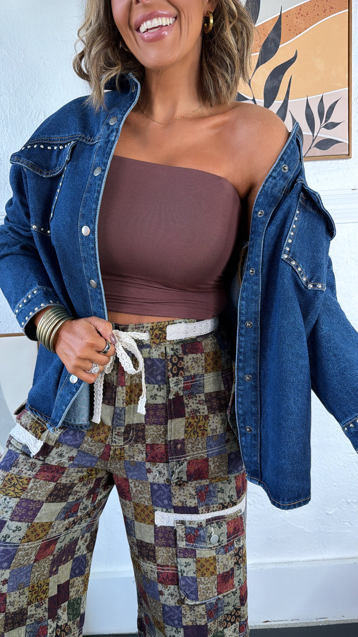 Western Halo Studded Jacket, denim