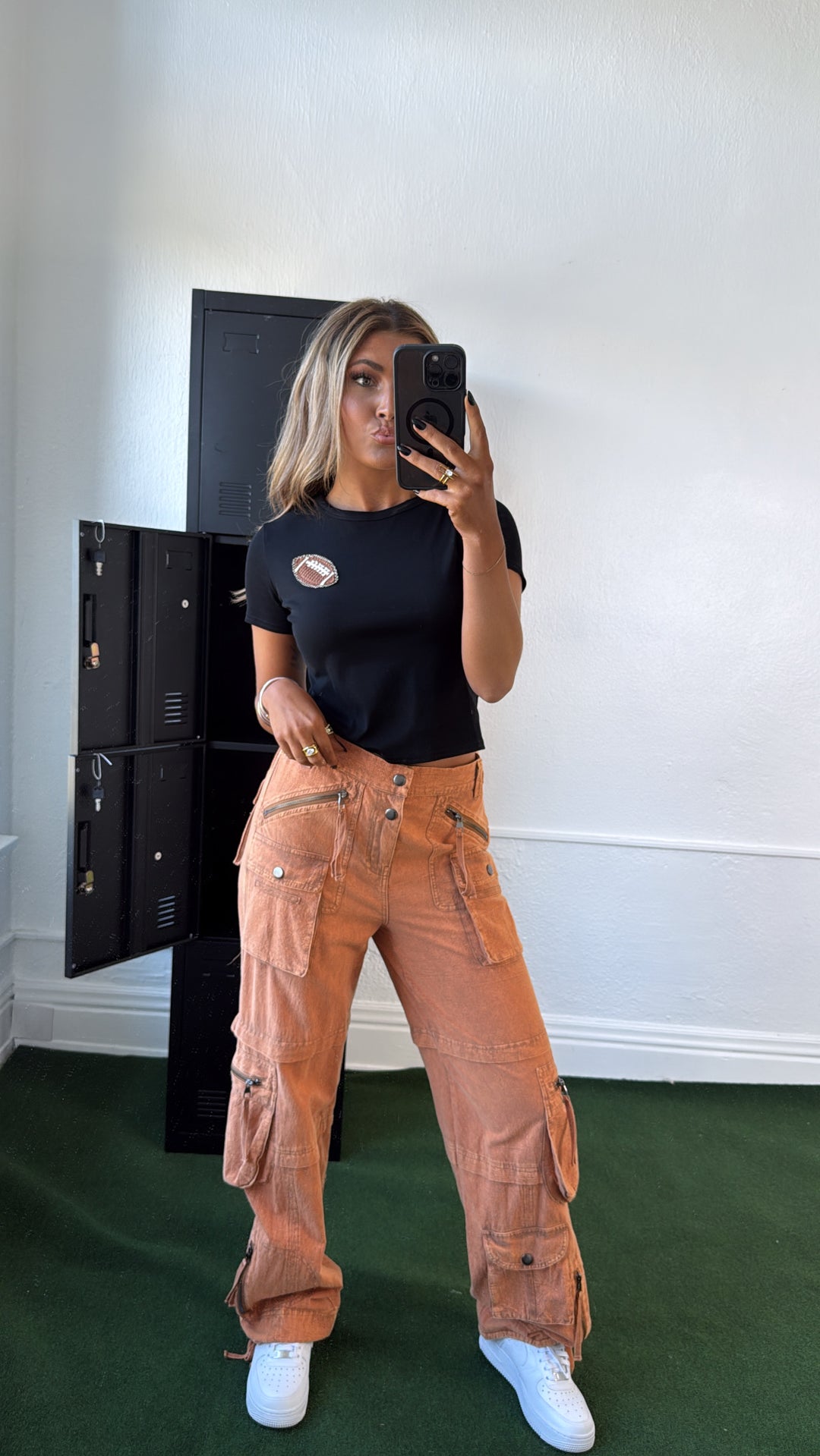 Patch Play Cropped Tee, Black