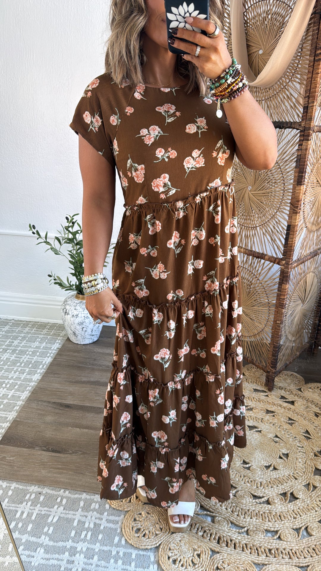 women's brown fall dress Autumn Ease Maxi Dress, Brown Everyday Chic Boutique