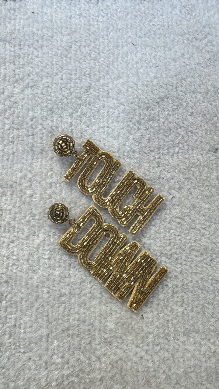 Touchdown Beaded Earring, Gold