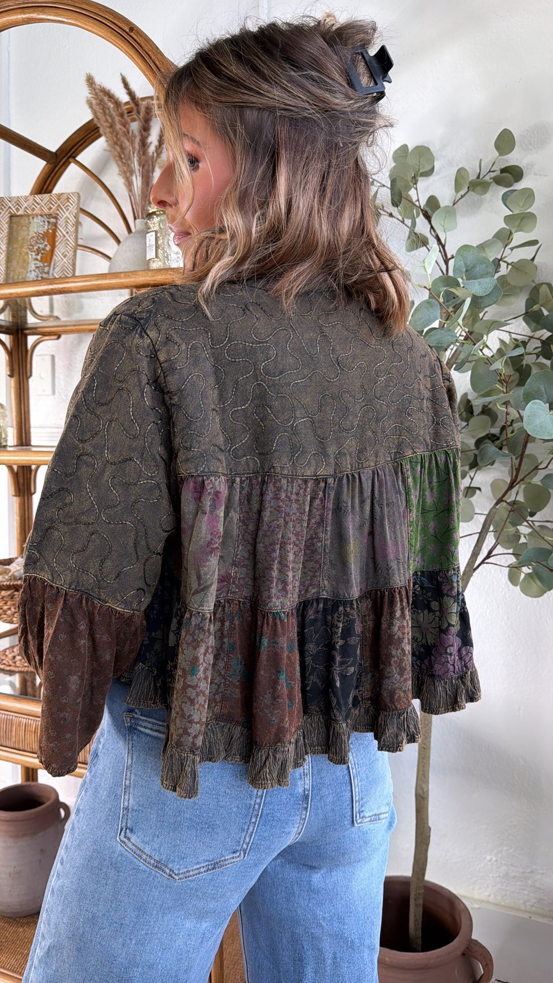 Sage Lane Cropped Cardi Jacket, Amber