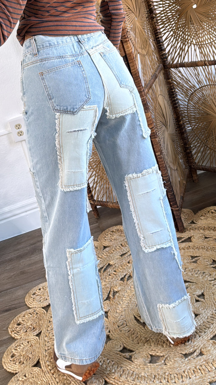 Patchwork Denim Jeans