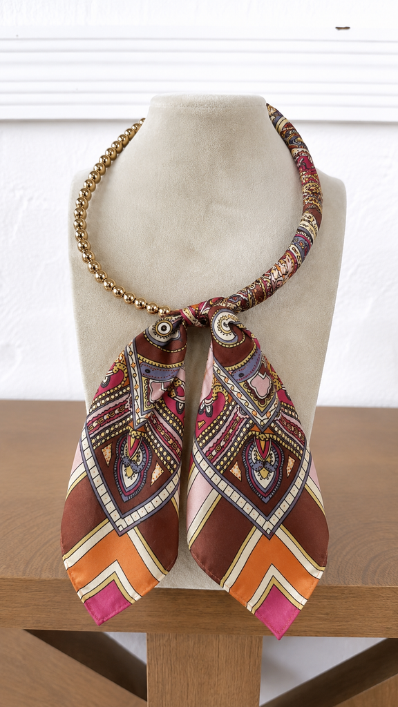 Half Bandana Necklace, Hot Pink/Chocolate – Everyday Chic Boutique