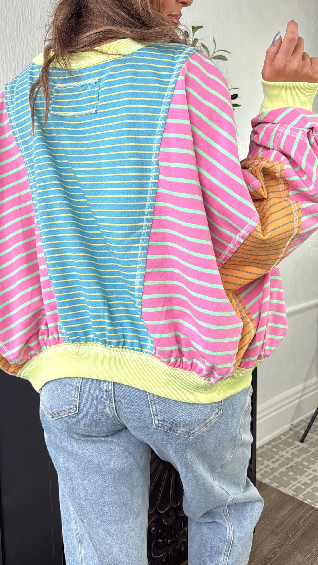 Stitch & Sail Mix Matched Top, Blue/ Pink