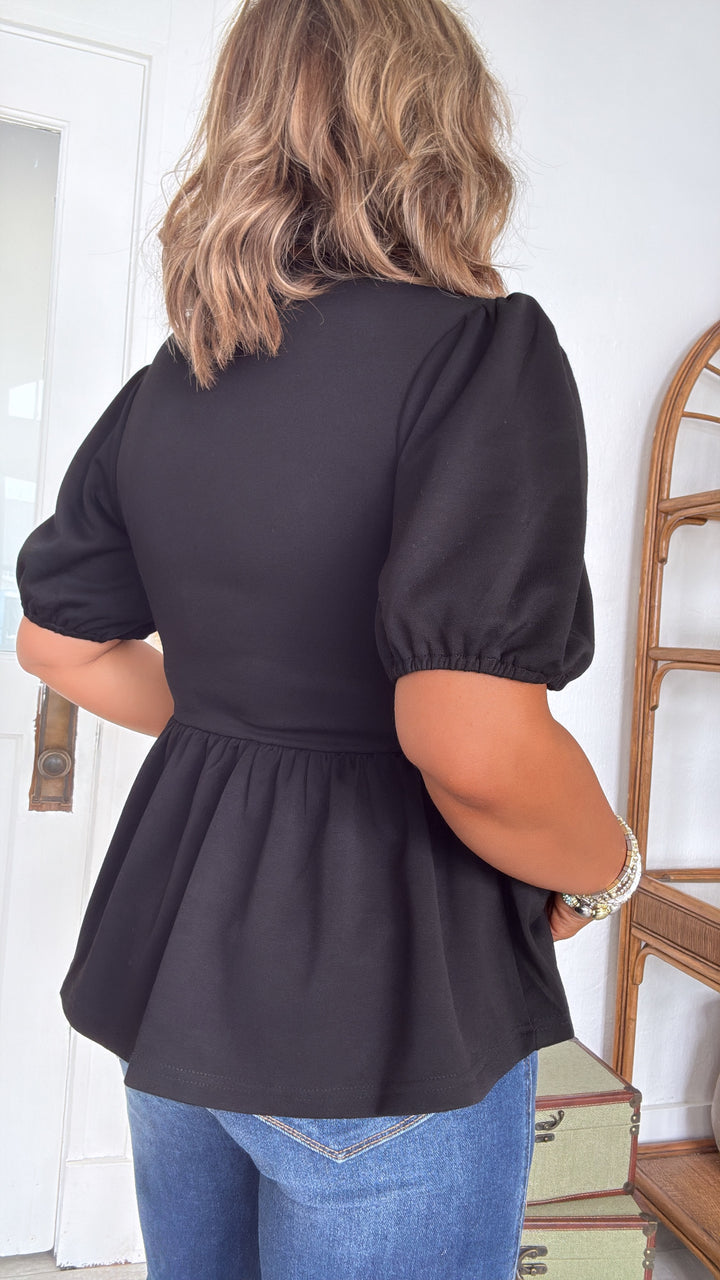 Noir Elegance Top, Black
