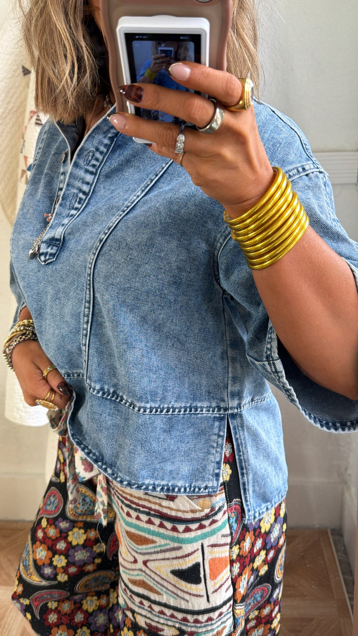 Bluebird Denim Top, Blue Denim