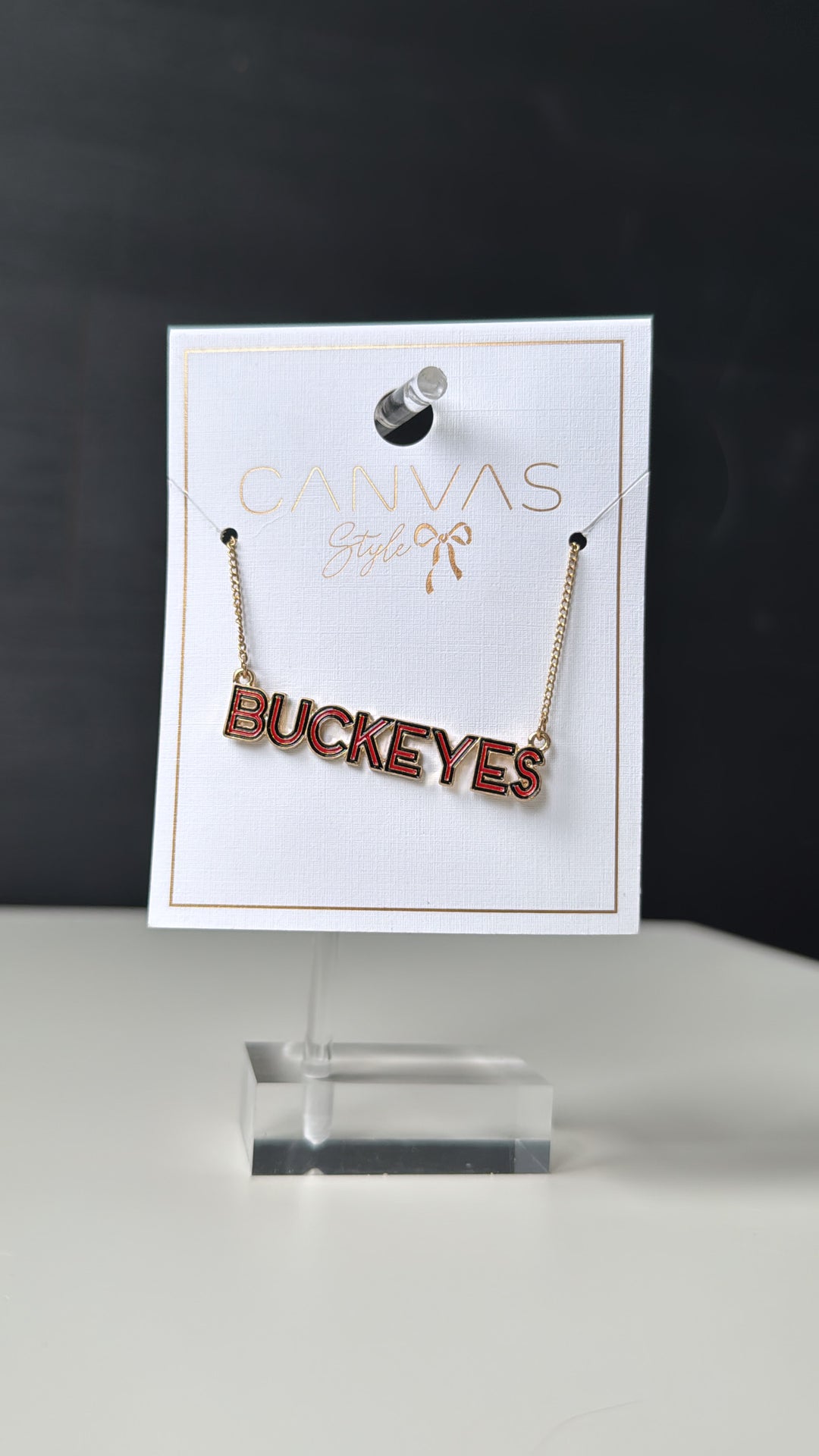 Buckeyes Outline Enamel Necklace