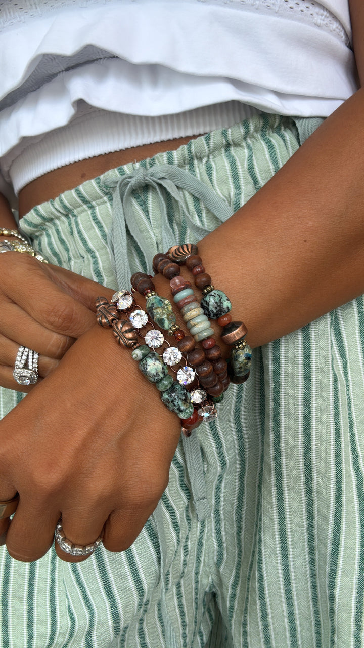 Painted Earth Bracelet Stack, Multi