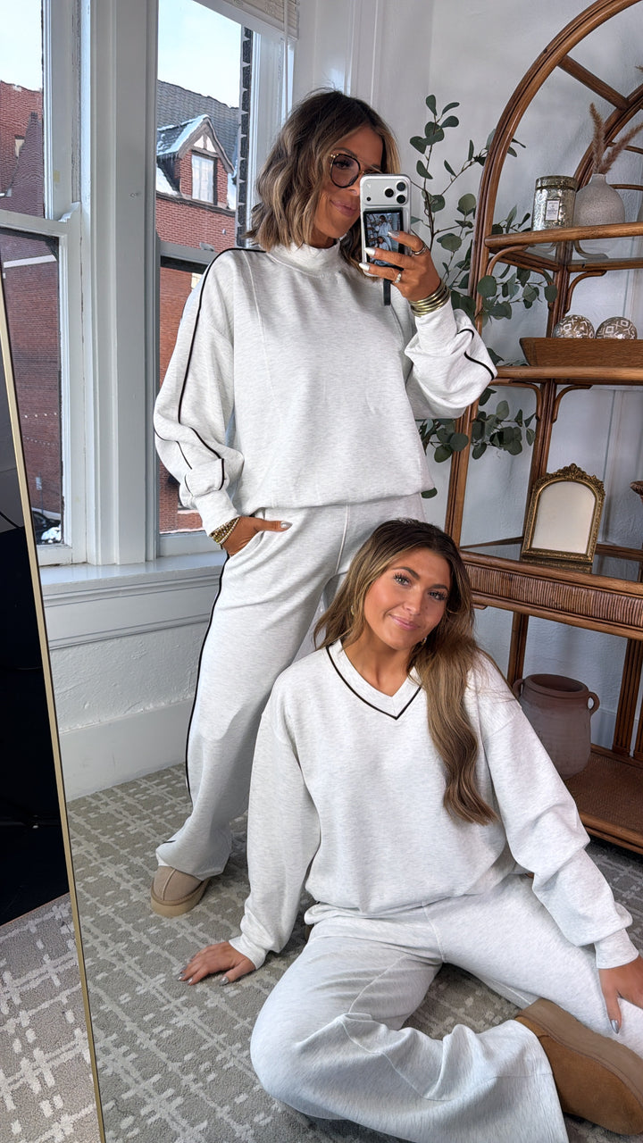 Eastside Mock Neck Sweatshirt, Heather Grey