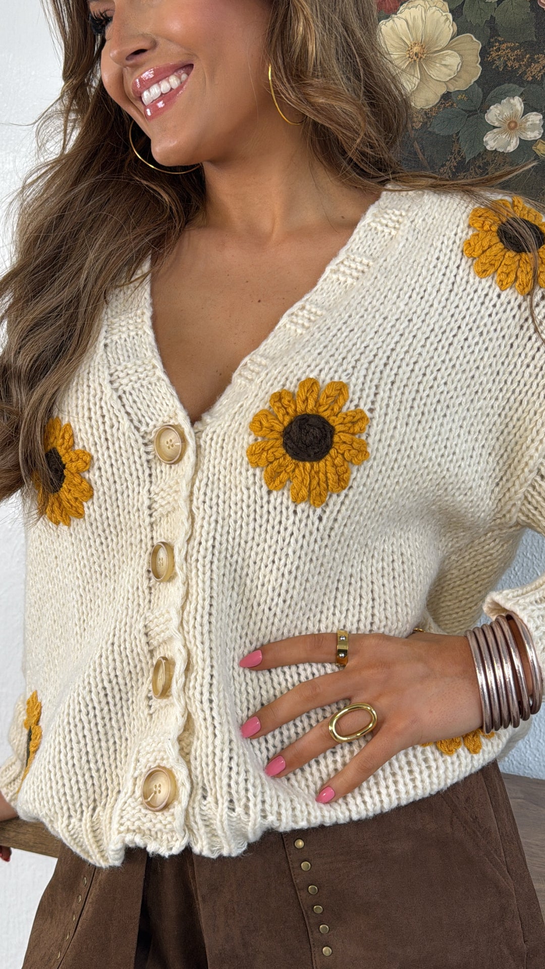 Sunflower Fields Cardigan, Cream