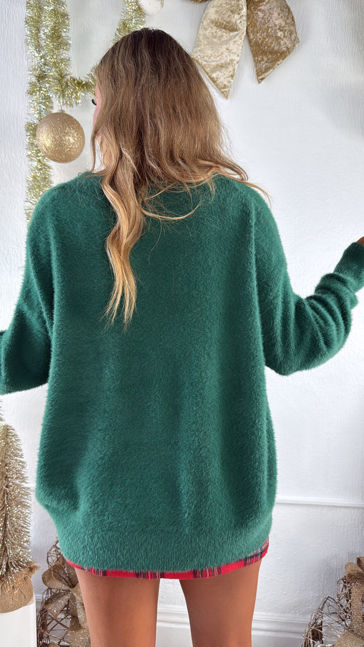 Gingerbread Knit Cardigan, Hunter Green