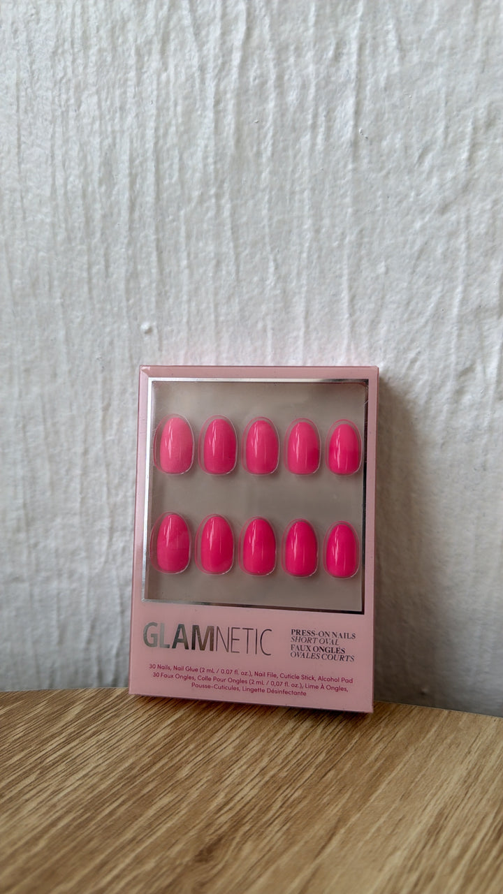 Glamnetic Press On Nails, Hot Pink