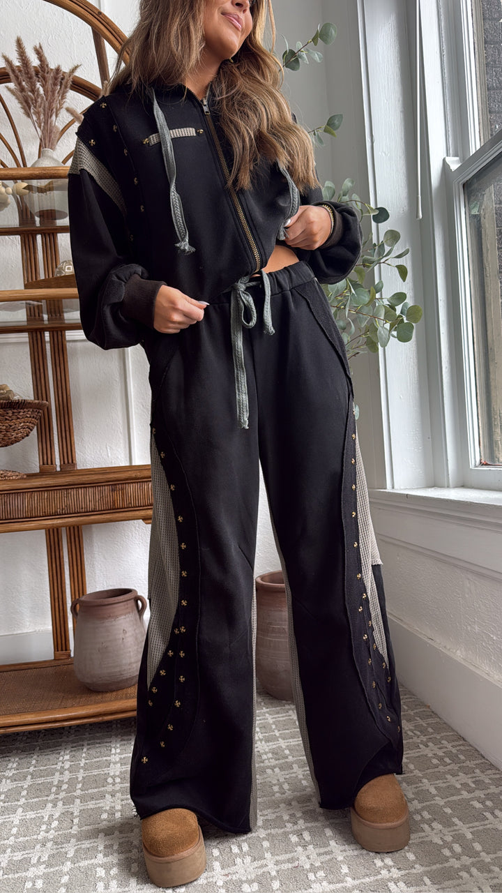 Urban Chic Waffle Knit Pant, Black