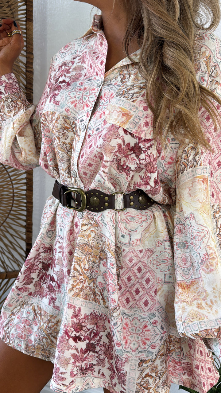 Meadow Sway Button Down, Ivory Multi